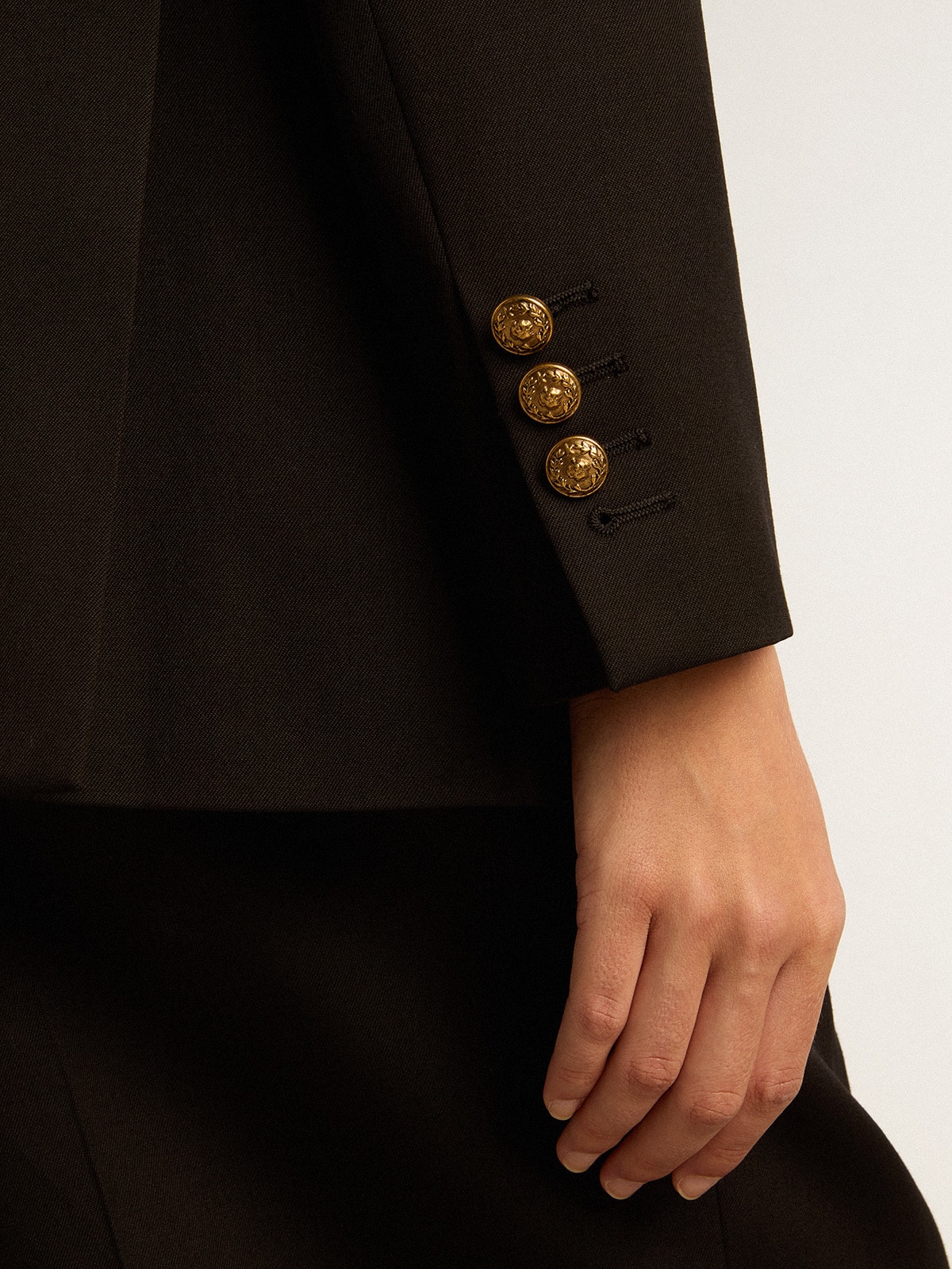 ダブルブレスト ブレザー レディース（ブラック）