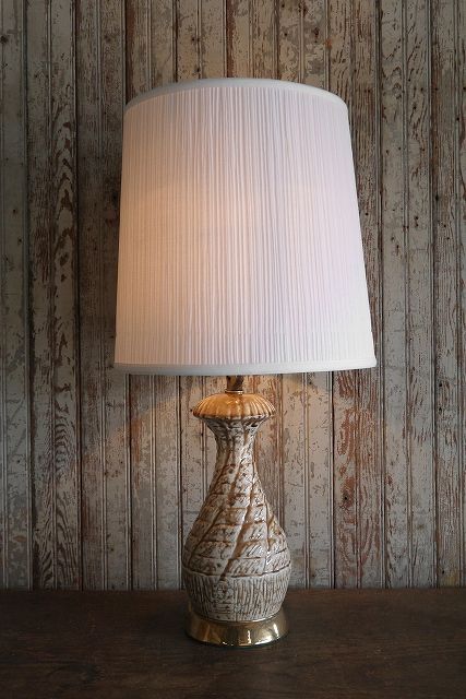 アンティーク 陶器製ベース ファブリックシェード フロアランプ