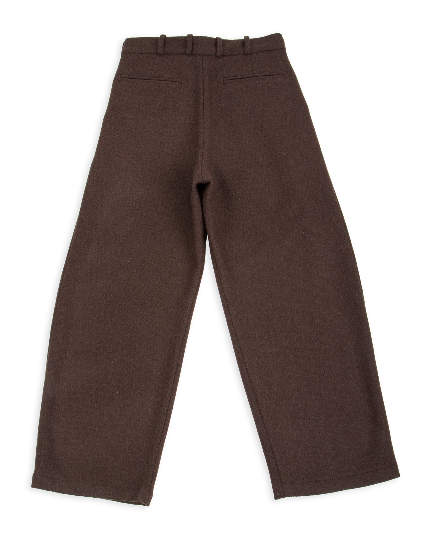 Triple Tuck Wide Pants - Brown Wool Flannel Vicente – Standard