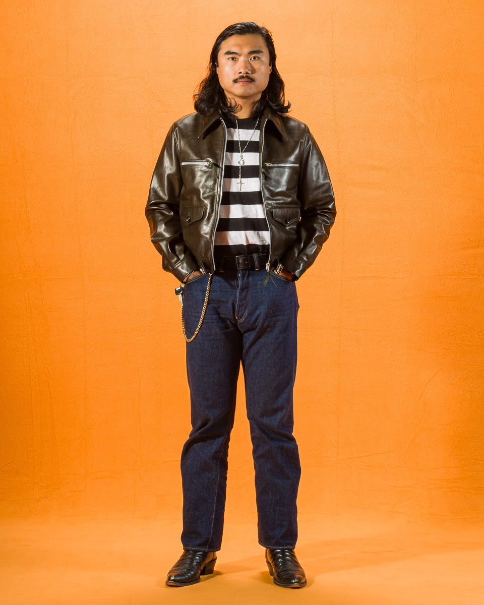 Sheepskin French Cyclist Jacket (YK-07) - Olive – Standard & Strange