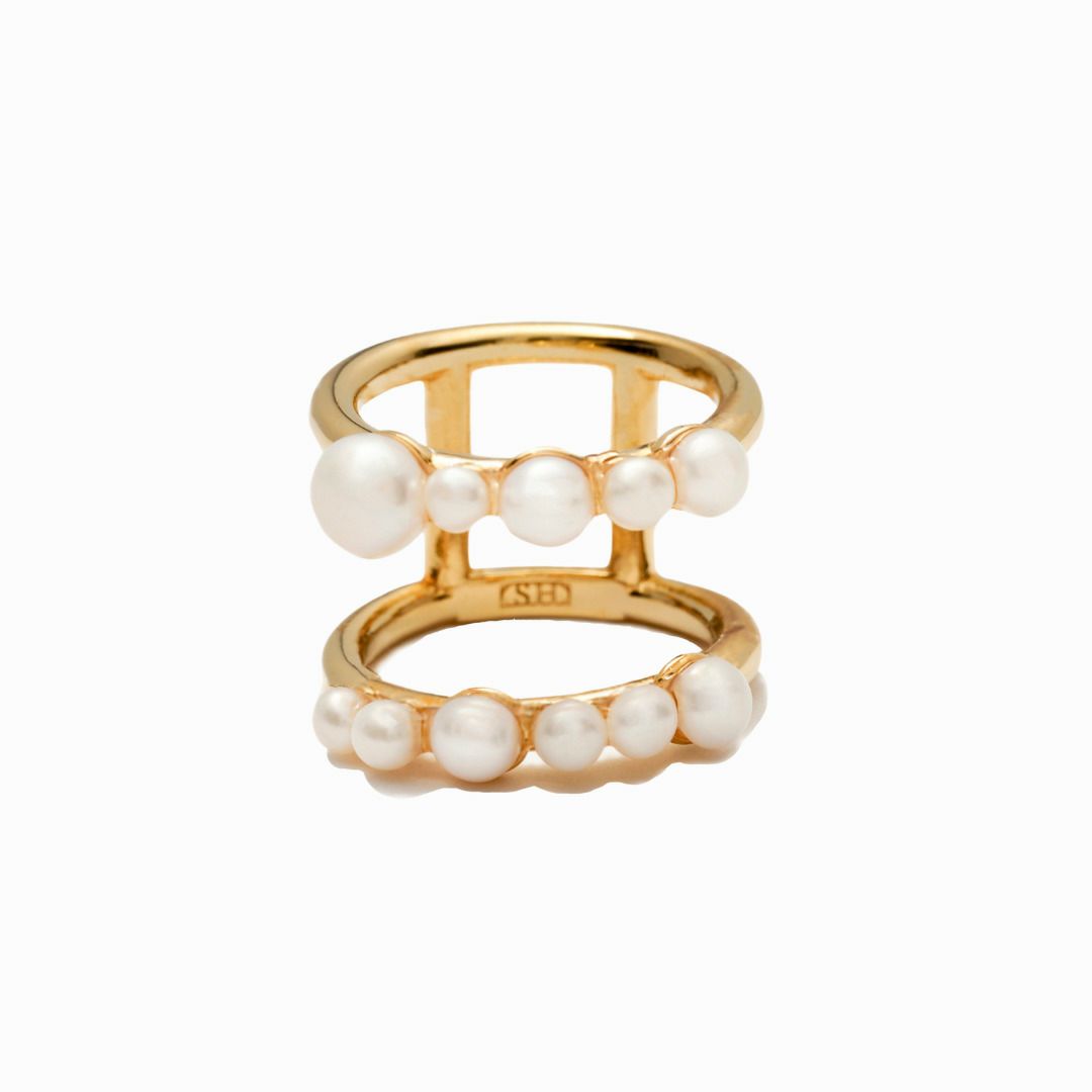 バブルパールダブルラインリング | STELLAR HOLLYWOOD-ステラハリウッド