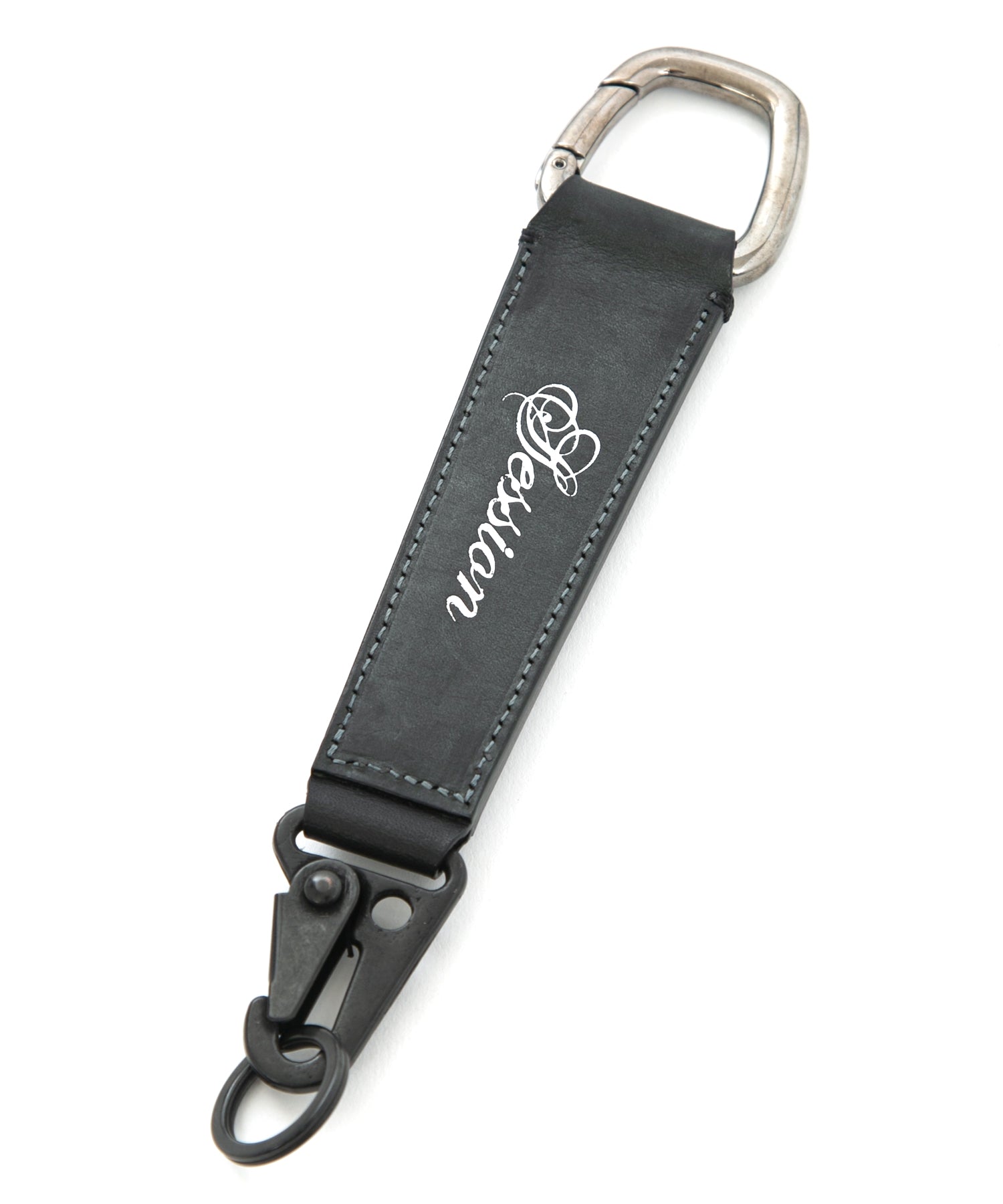 Session】イタリアンショルダー スタッズキーホルダー - グレー