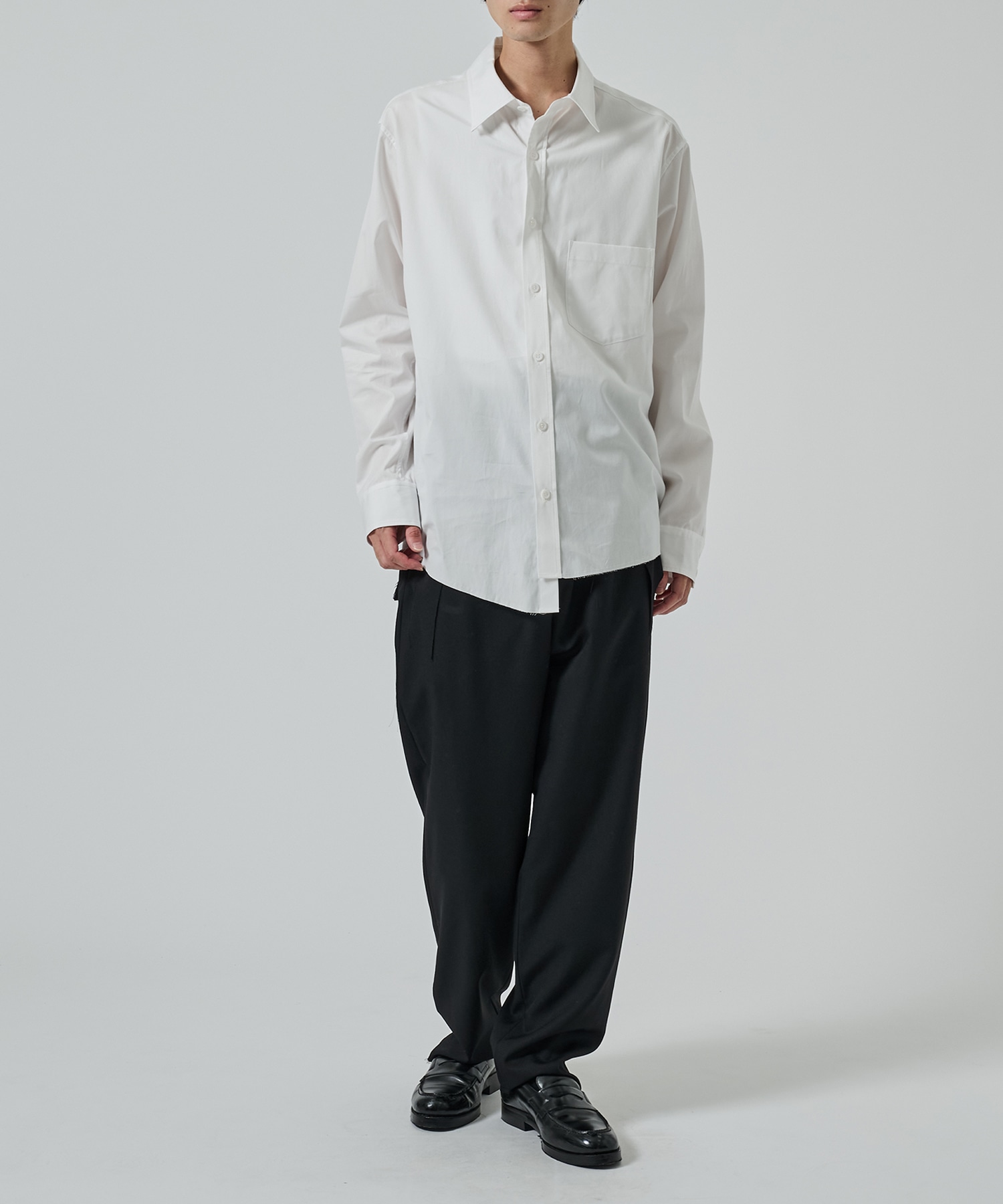 台襟アシンメトリーシャツ | sulvam