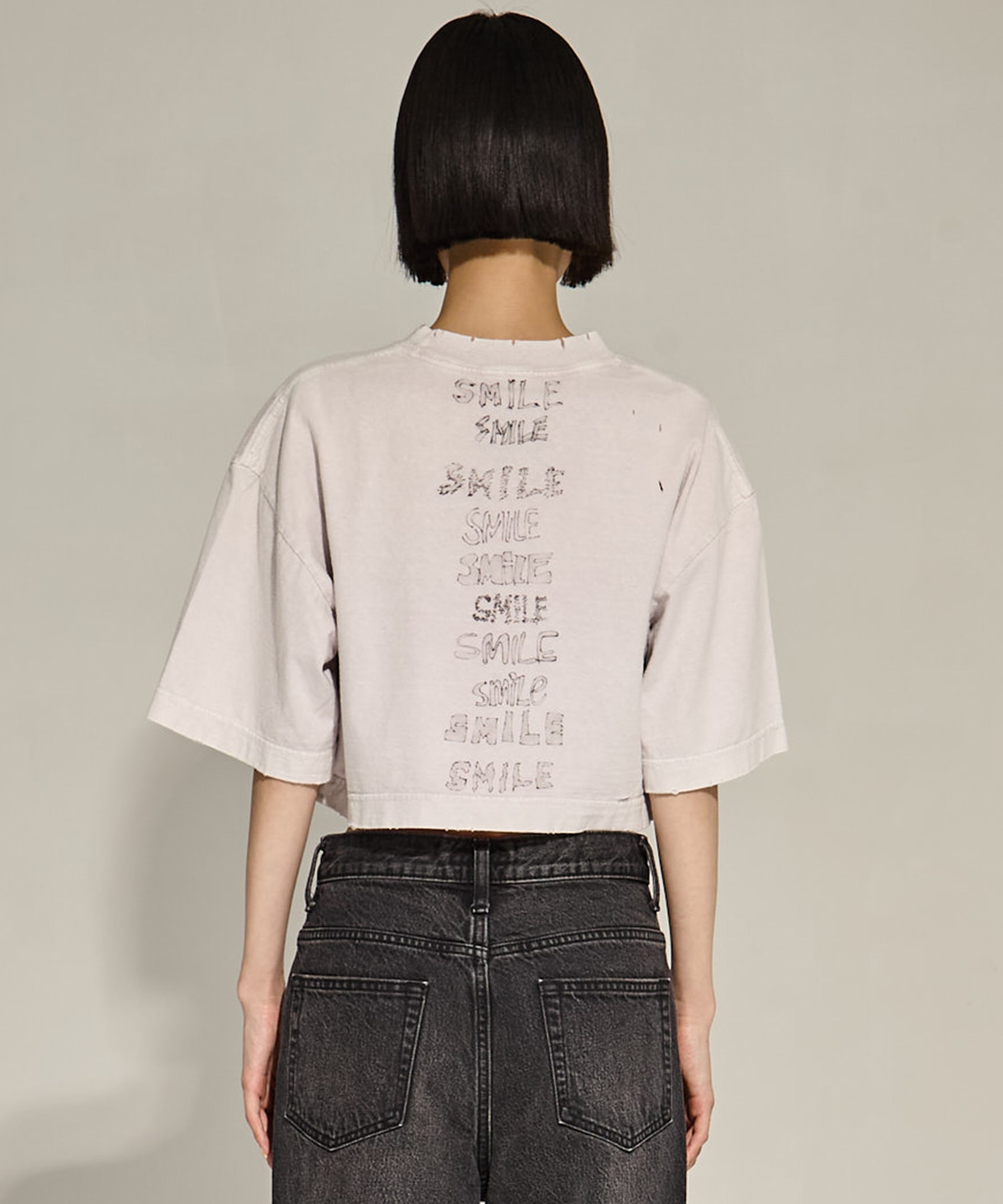 BLEACHED CROPPED TEE(36 PINK): Maison MIHARA YASUHIRO: WOMENS