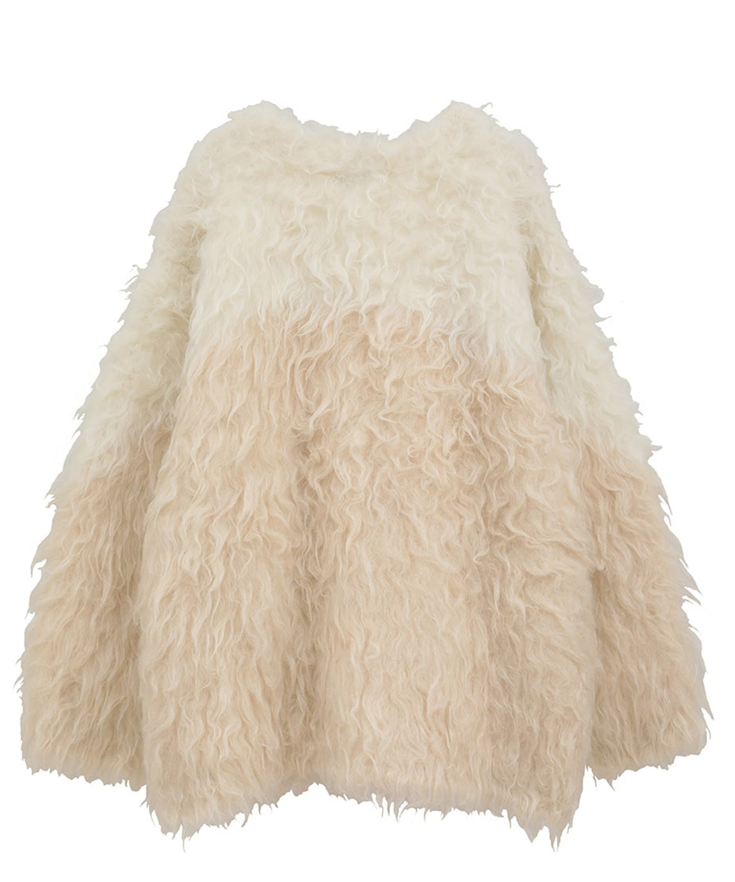 BI COLOR SHAGGY KNIT CARDIGAN(1 IVORY): CLANE: WOMENS｜ STUDIOUS