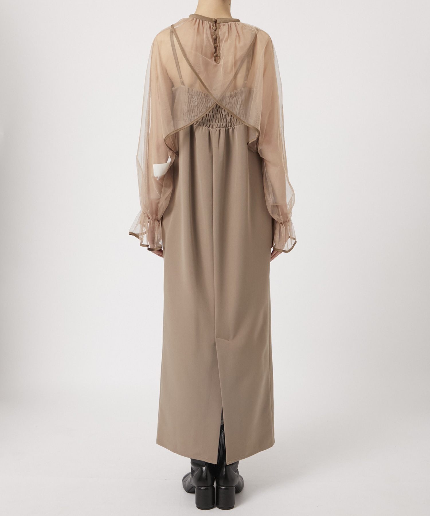 MANY WAY AIRY VEIL DRESS(S BEIGE): AMERI: WOMENS｜ STUDIOUS ONLINE