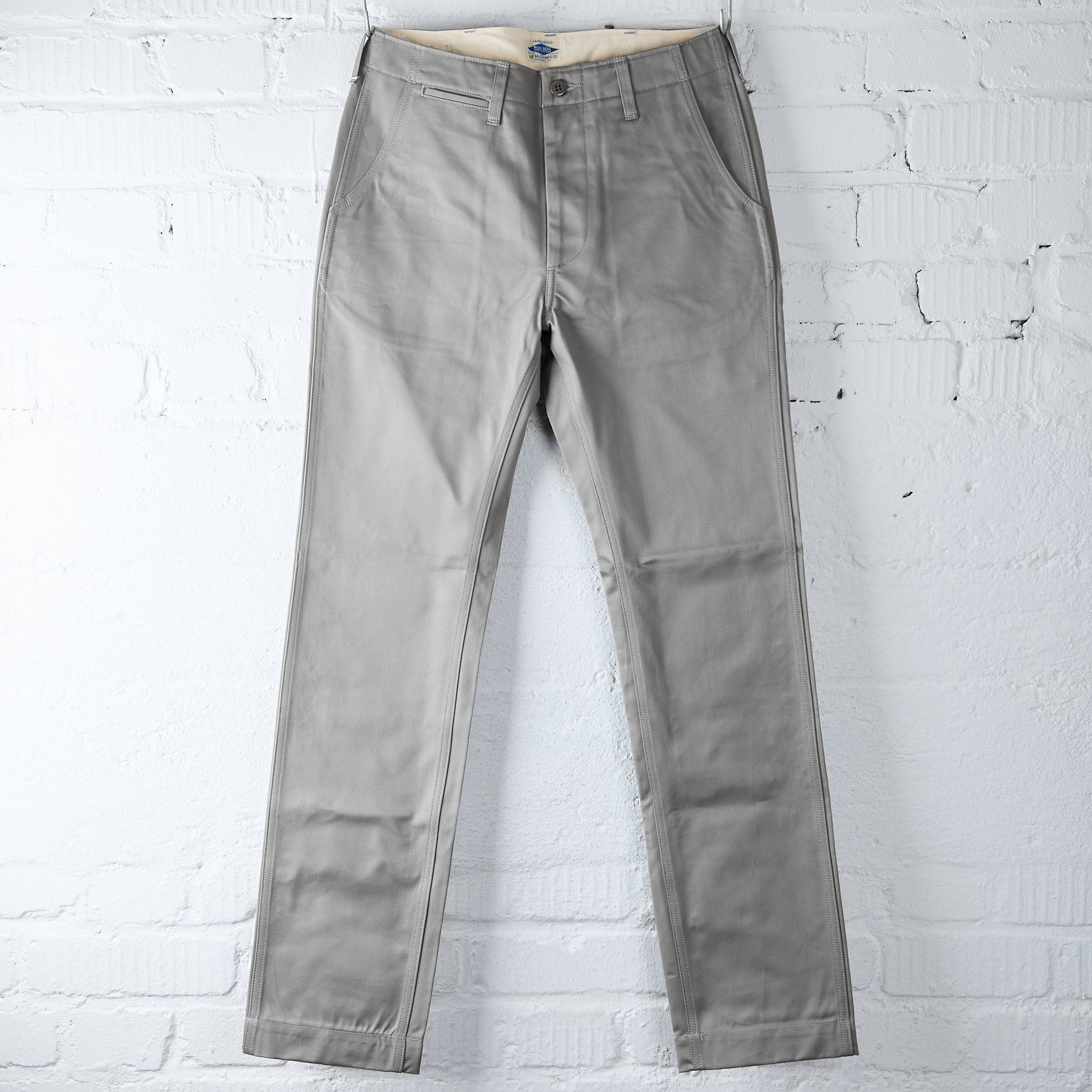 the real mccoy's | joe mccoy blue seal chino trousers - m.gray