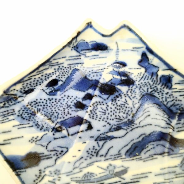 伊万里 染付型紙摺印判変形皿 五枚組 – 古美術西川