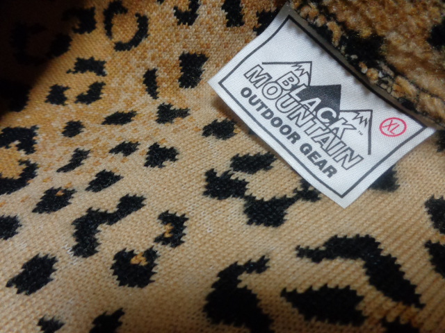90'S BLACK MOUNTAIN LEOPARD PATTERN FLEECE JACKET（ブラック