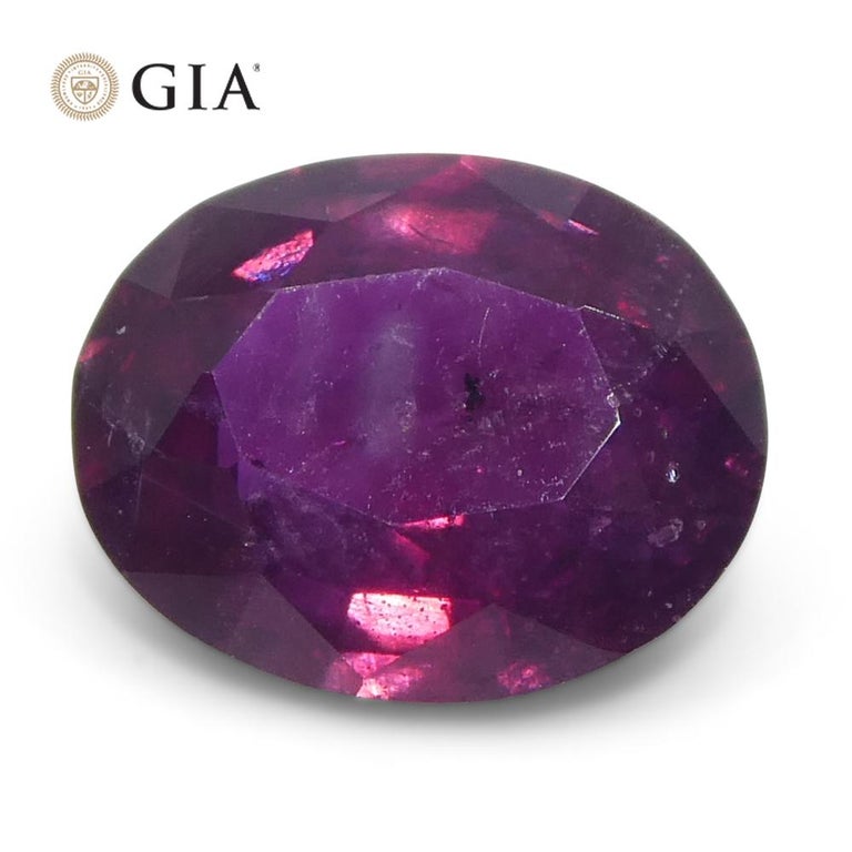 1.83ct Oval Purple-Red Ruby GIA Certified Pakistan / Kashmir