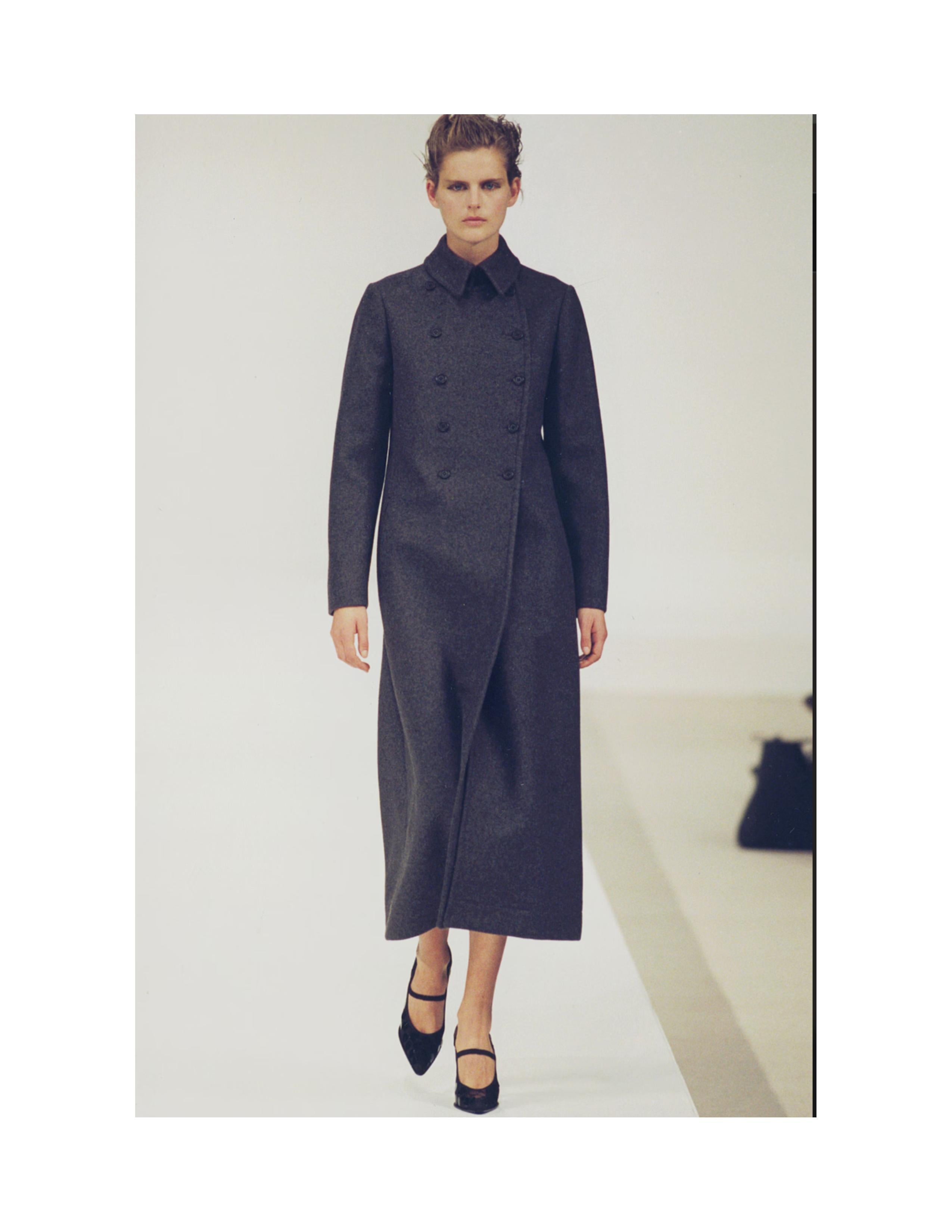 1997 MIU MIU black wool maxi RUNWAY coat For Sale at 1stDibs