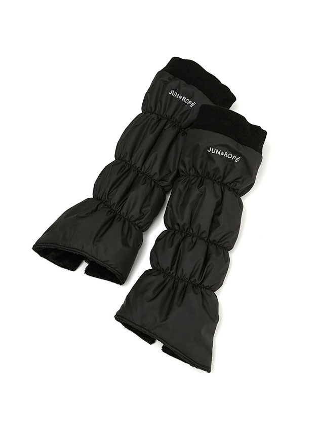 ジュン&ロペ 中わたレッグウォーマー/撥水・防風 ERR65010（ブラック