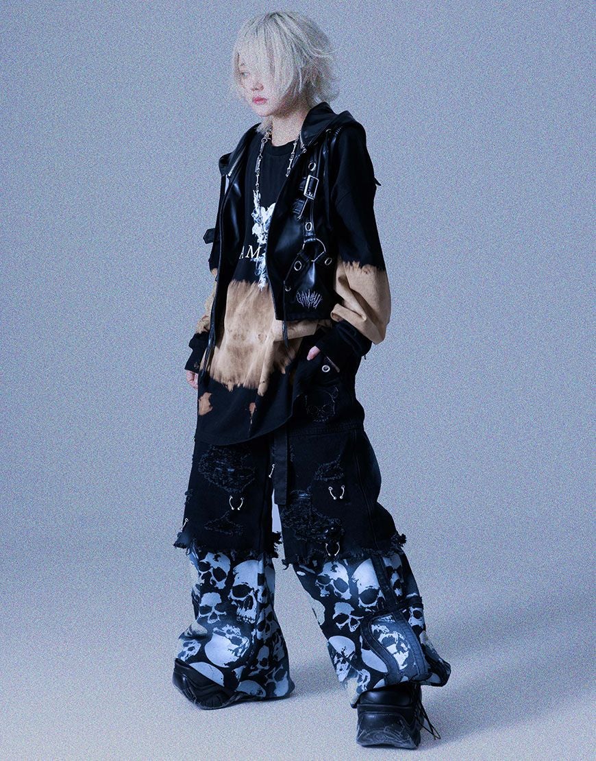 Gamchu【ガムチュ】危険準度ドッキングスピアワイドデニムパンツ/全2色