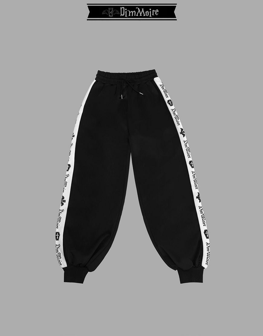 DimMoire【ディムモアール】ロゴプリントジャージパンツ/Black