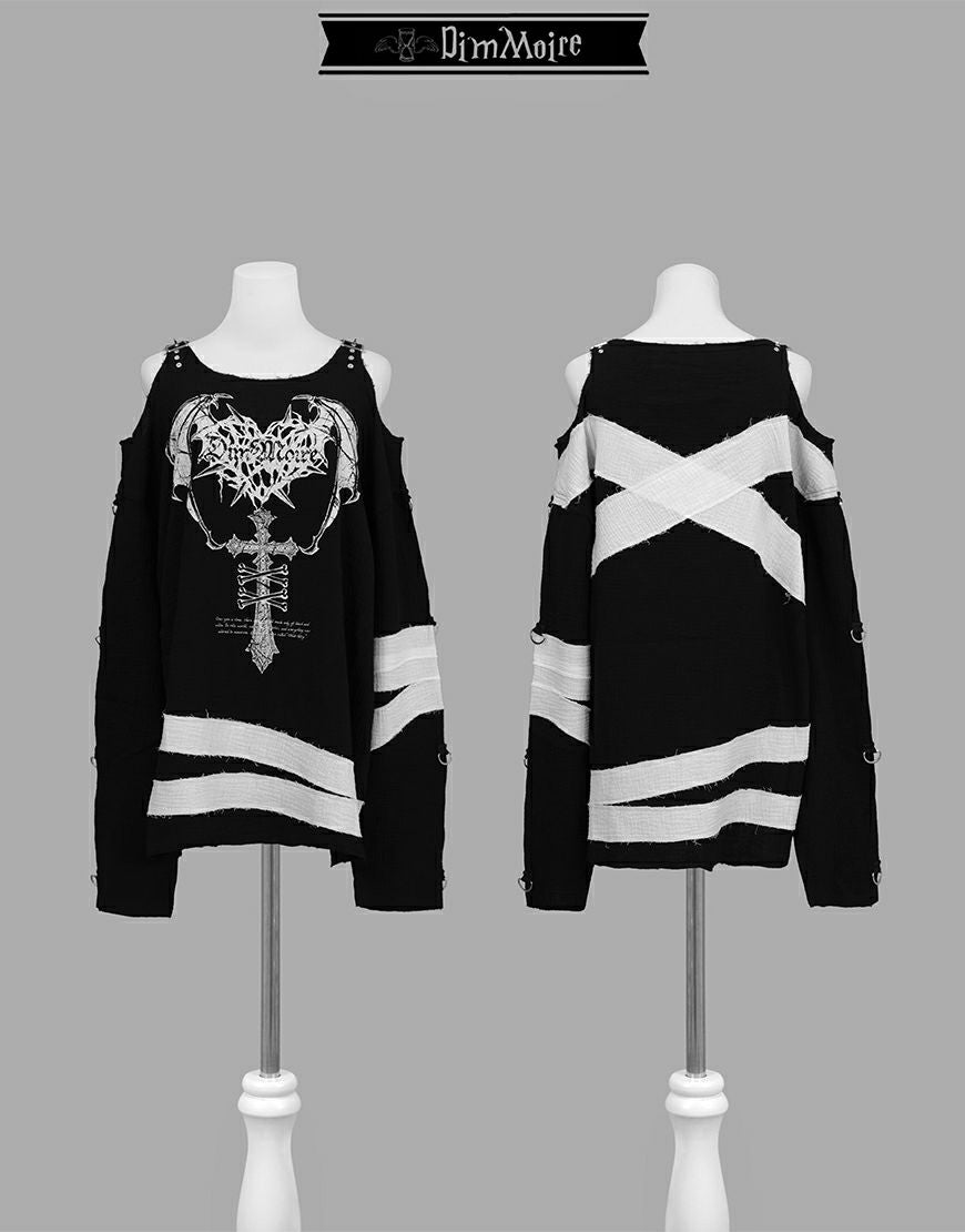 DimMoire【ディムモアール】救済の十字ガーゼトップス/Black