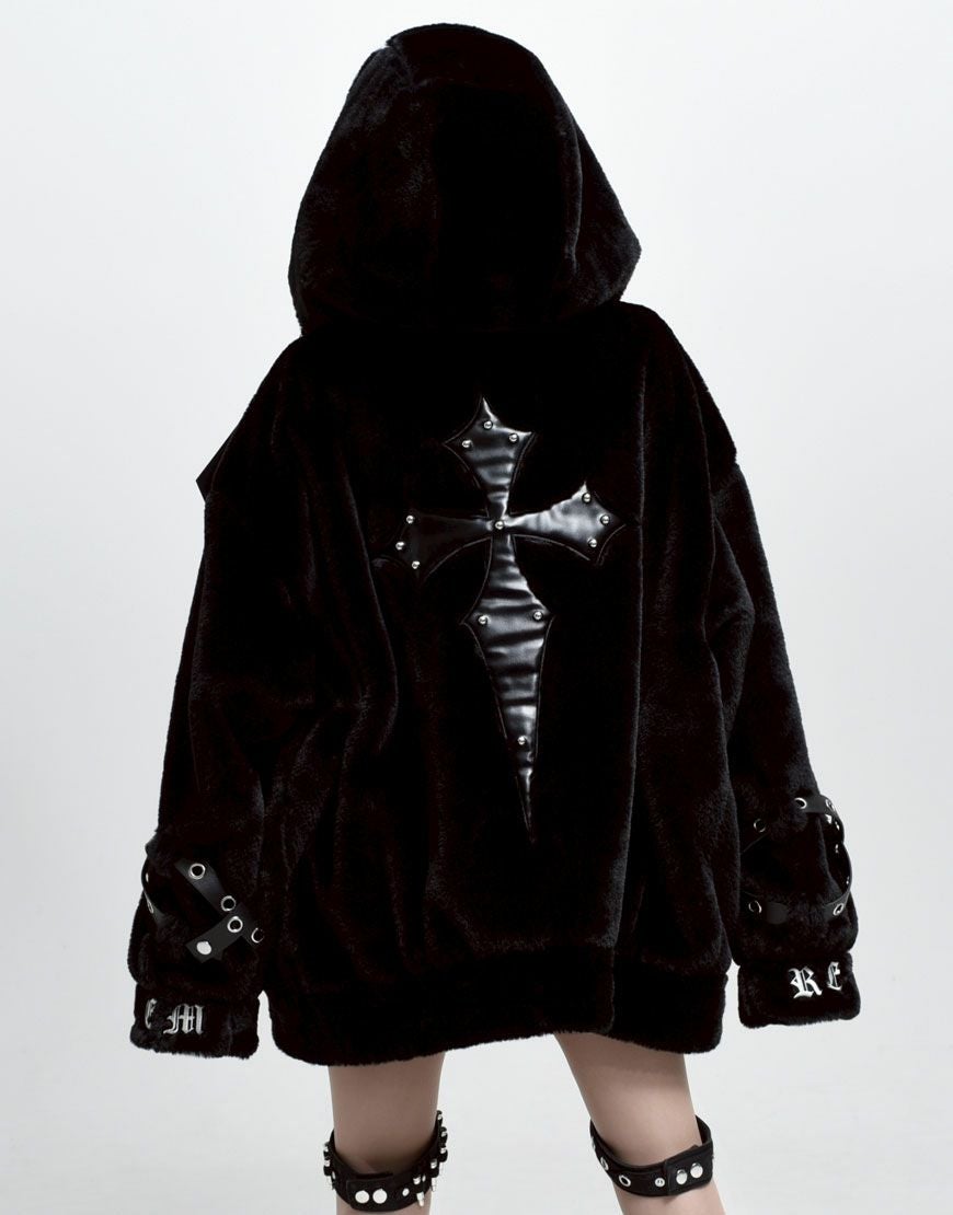 REFLEM【レフレム】ベルト付きハイネックファーパーカー/全2色