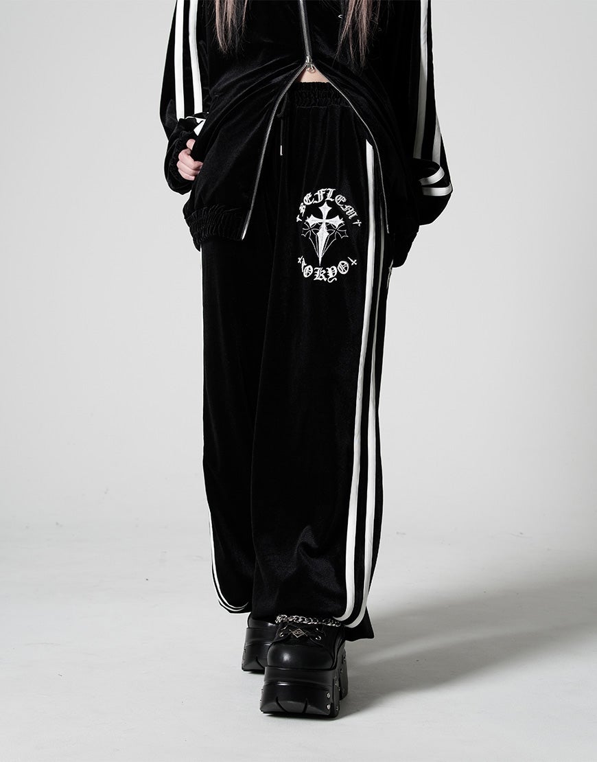 DimMoire【ディムモアール】ロゴプリントジャージパンツ/Black