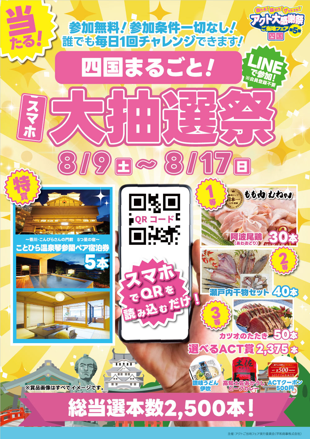 当たる！味わう！ゲットする！アクト大感謝祭ご当地フェア第5弾「四国