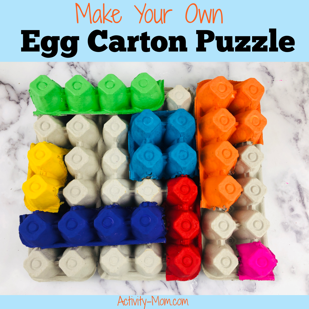 DIY Egg Carton Puzzle for Kids - The Activity Mom