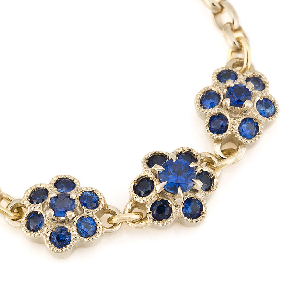 fleurs” Blue Sapphire Chain-Ring ブルーサファイアチェーンリング