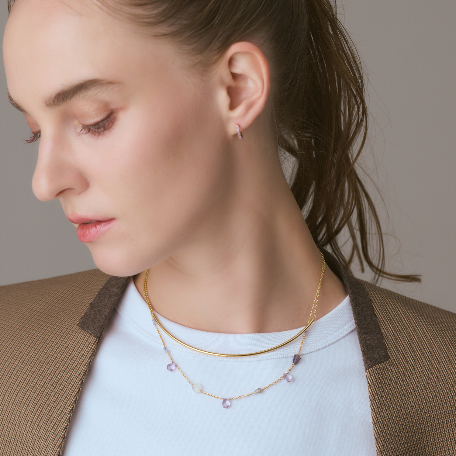 ゴールドマルチストーンネックレス｜ネックレス｜アガット 公式