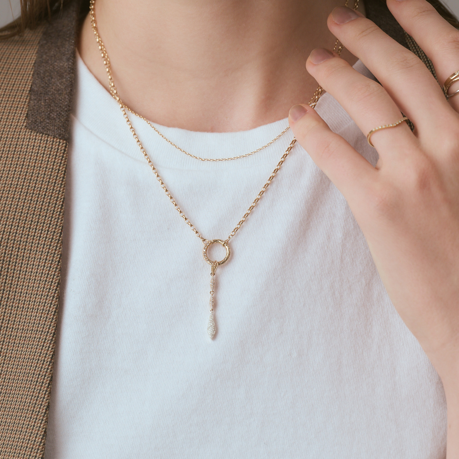 K10／シルバーダイヤモンドチャーム（0.11ct ）｜ネックレスチャーム