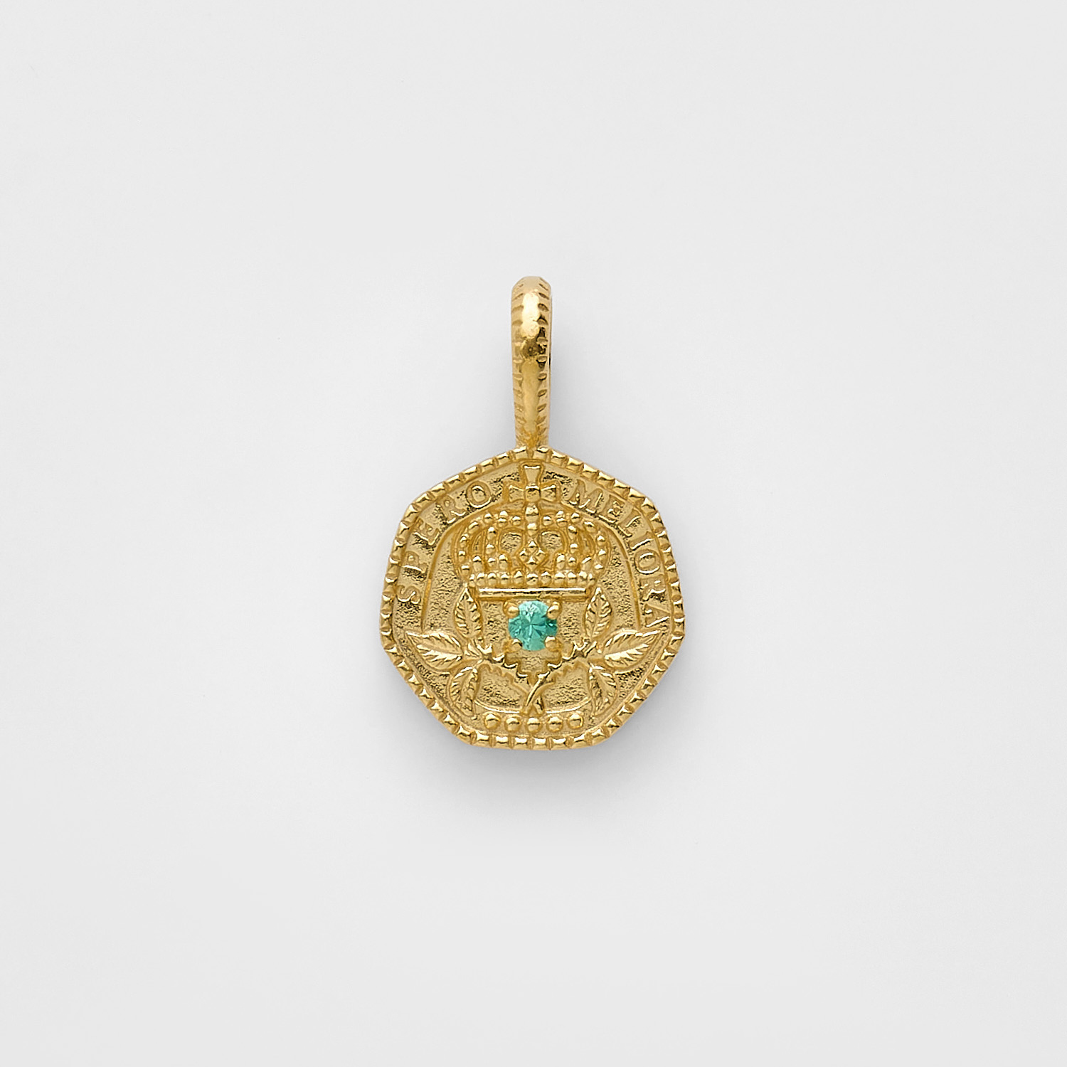 WEB限定》5月誕生石／ゴールドエメラルドチャーム｜ネックレスチャーム