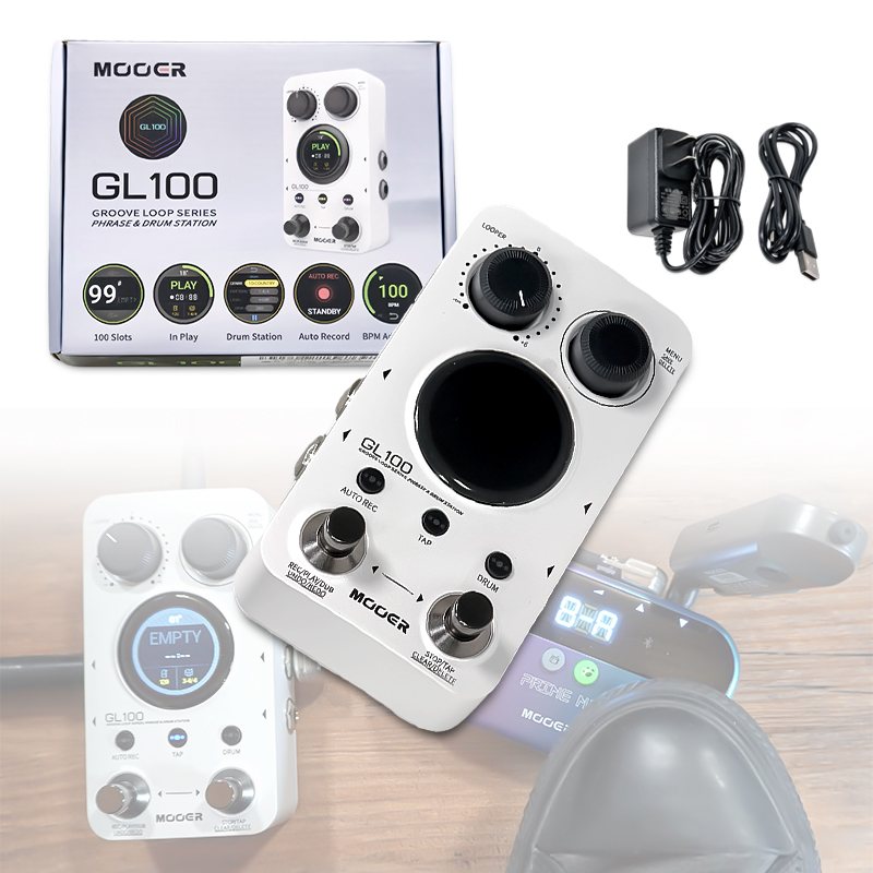 MOOER GL100 Looper Drum Machine Guitar Pedal 1.3-inch Touchscreen