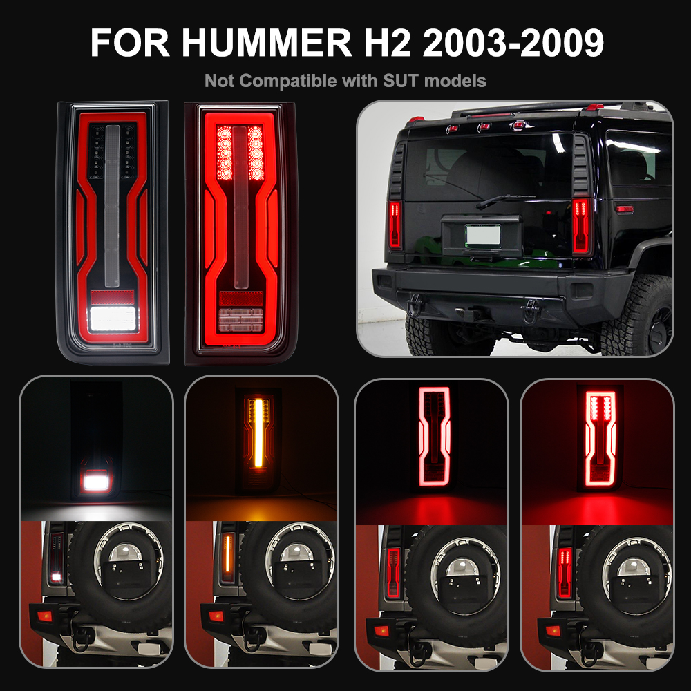 ハマーh2 suv 2003-2009用テールライトアセンブリキット,ブレーキ