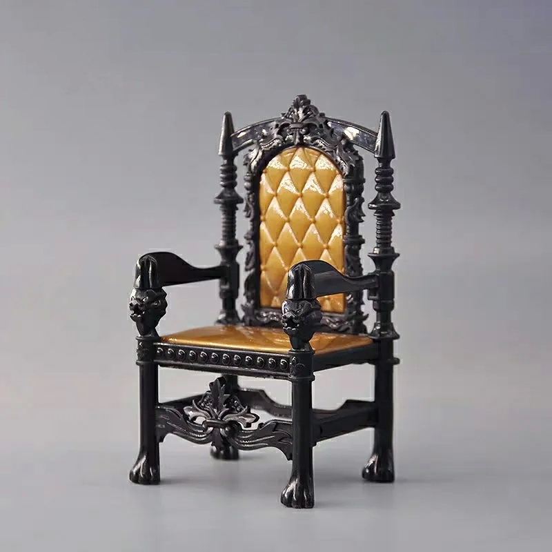 王の椅子のミニチュアチェア、ドールハウス兵士のシーンアクセサリー