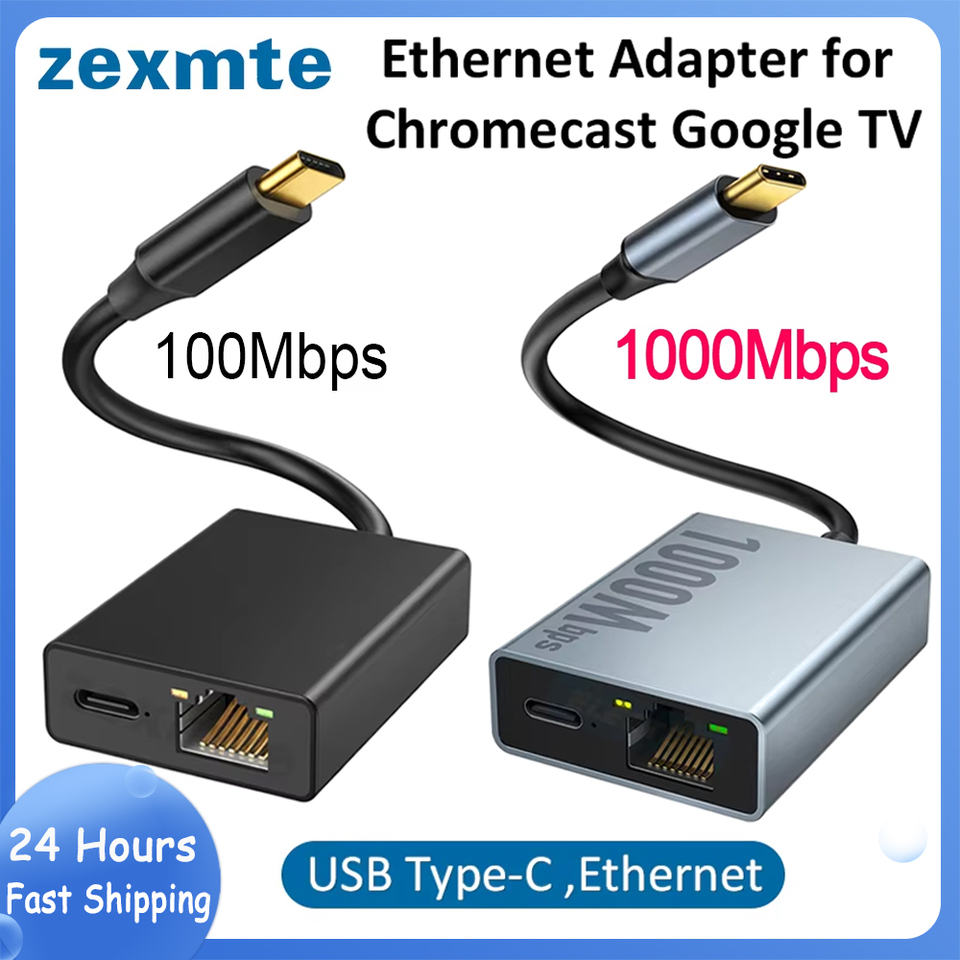 Zexmte イーサネット アダプター Chromecast 4K Google TV USBC Type-C