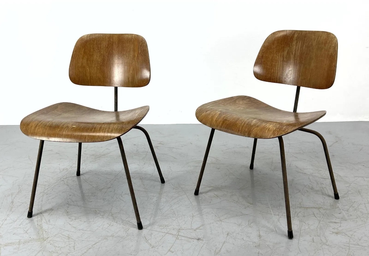 EAMES Herman Miller DCM Molded Wood Chairs (pair) | ÆRENA