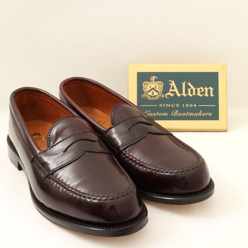 ALDEN オールデン #986 8.5E バーガンディ ペニーローファー シェル