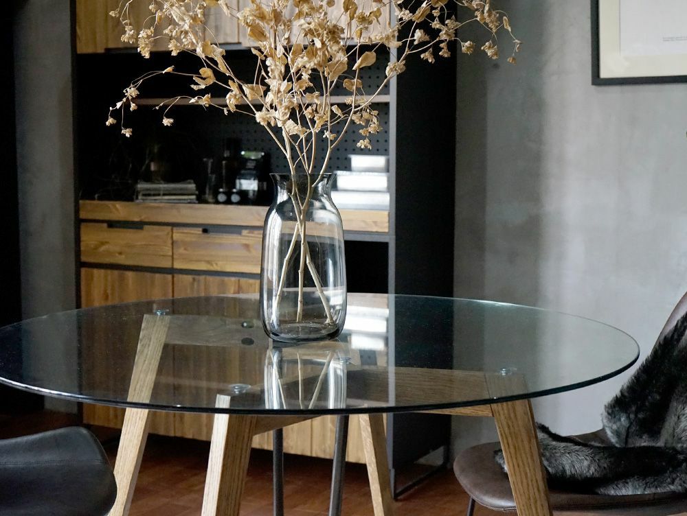 送料無料】Gノット ガラス テーブル 1200 ラウンド - a.depeche