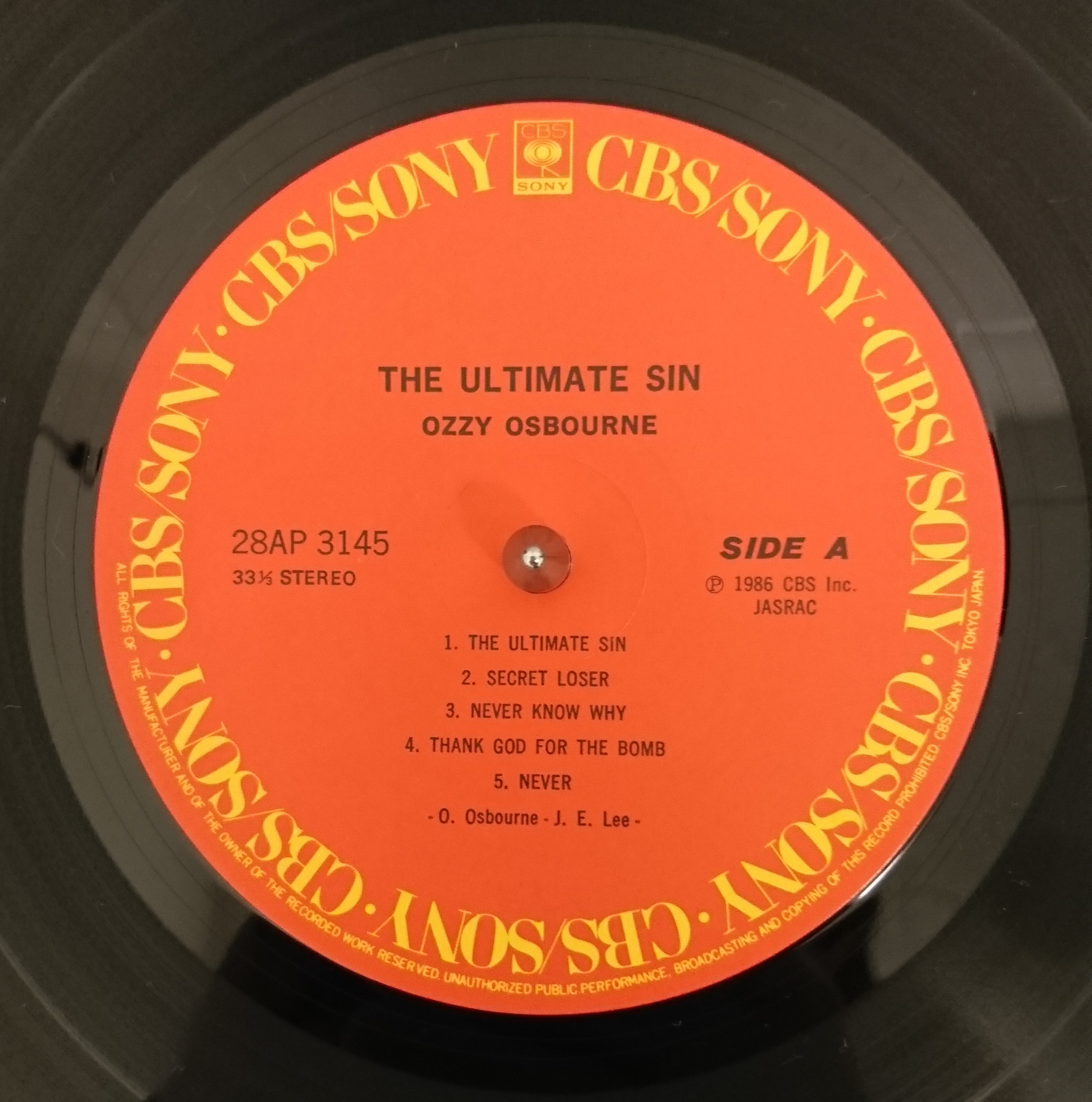 Ozzy Osbourne / The Ultimate Sin （オジーオズボーン／罪と罰