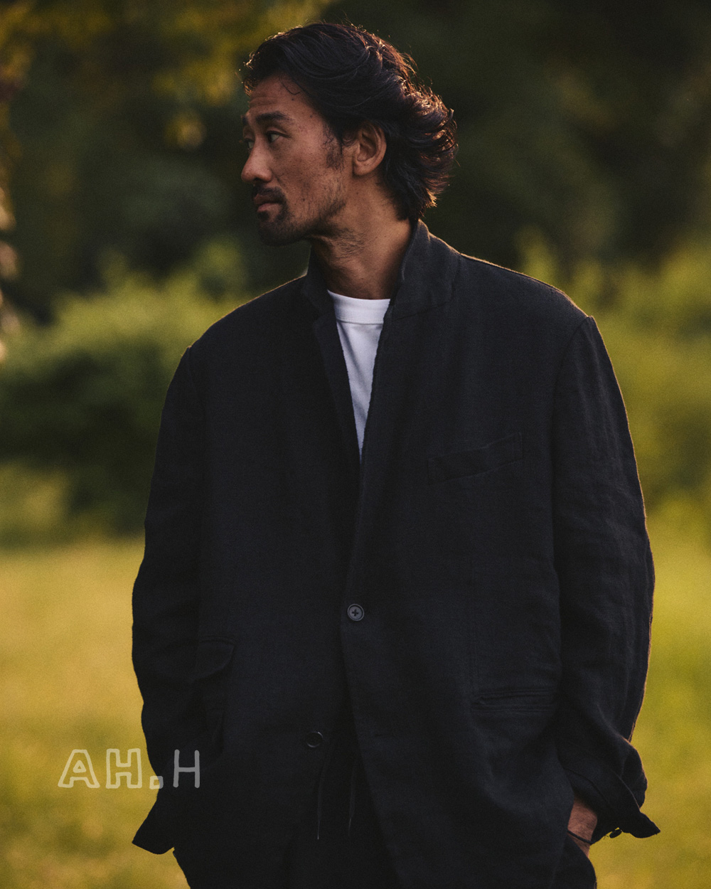 cahlumn ウール セットアップ ジャケット パンツ AH.H 長谷川昭雄 カウラムCAHLUMN ウールフランネルジャケットパンツ（セットアップ