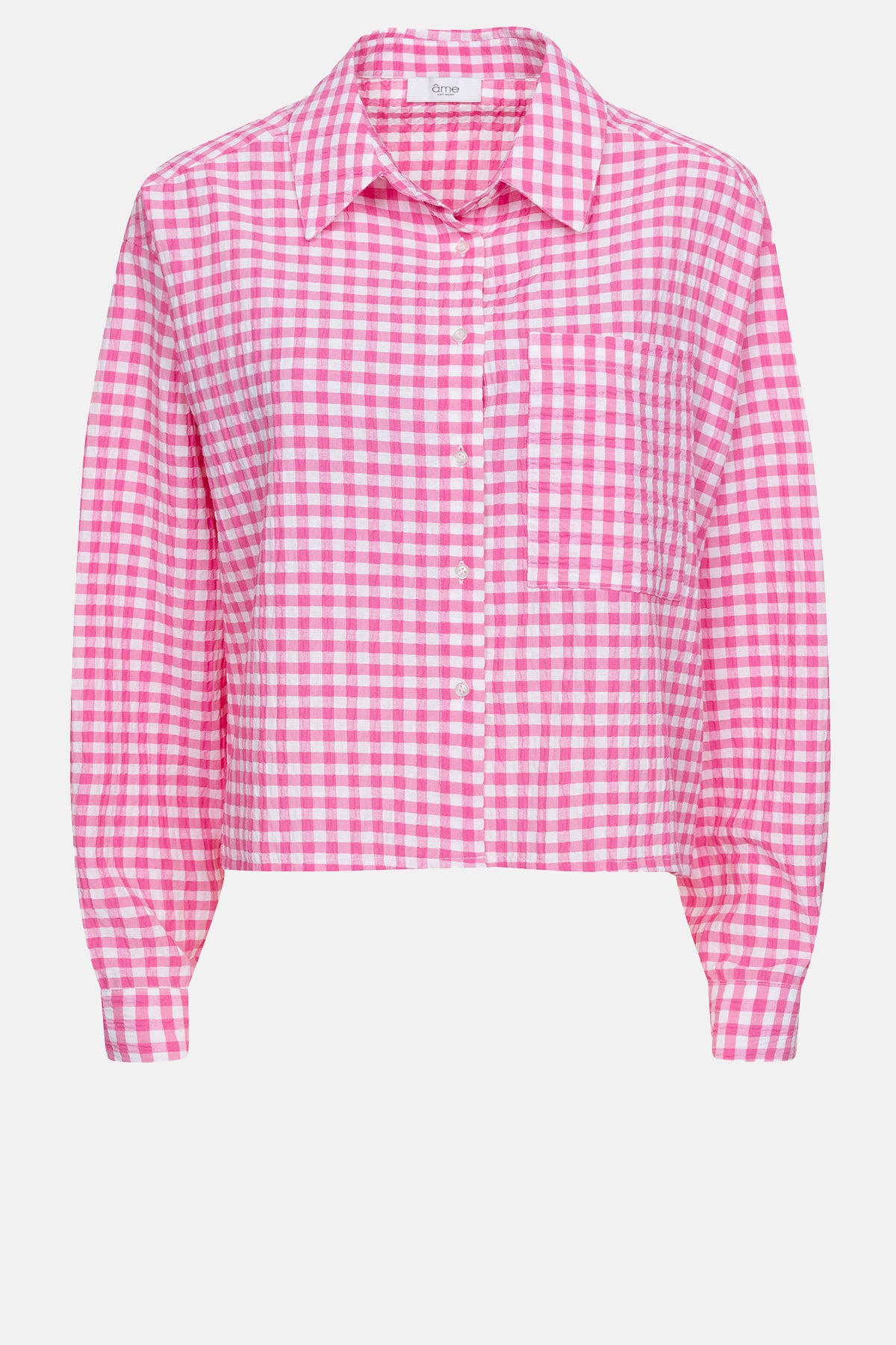 トップス Belvet Cropped checkered shirt pink Belvet Cropped