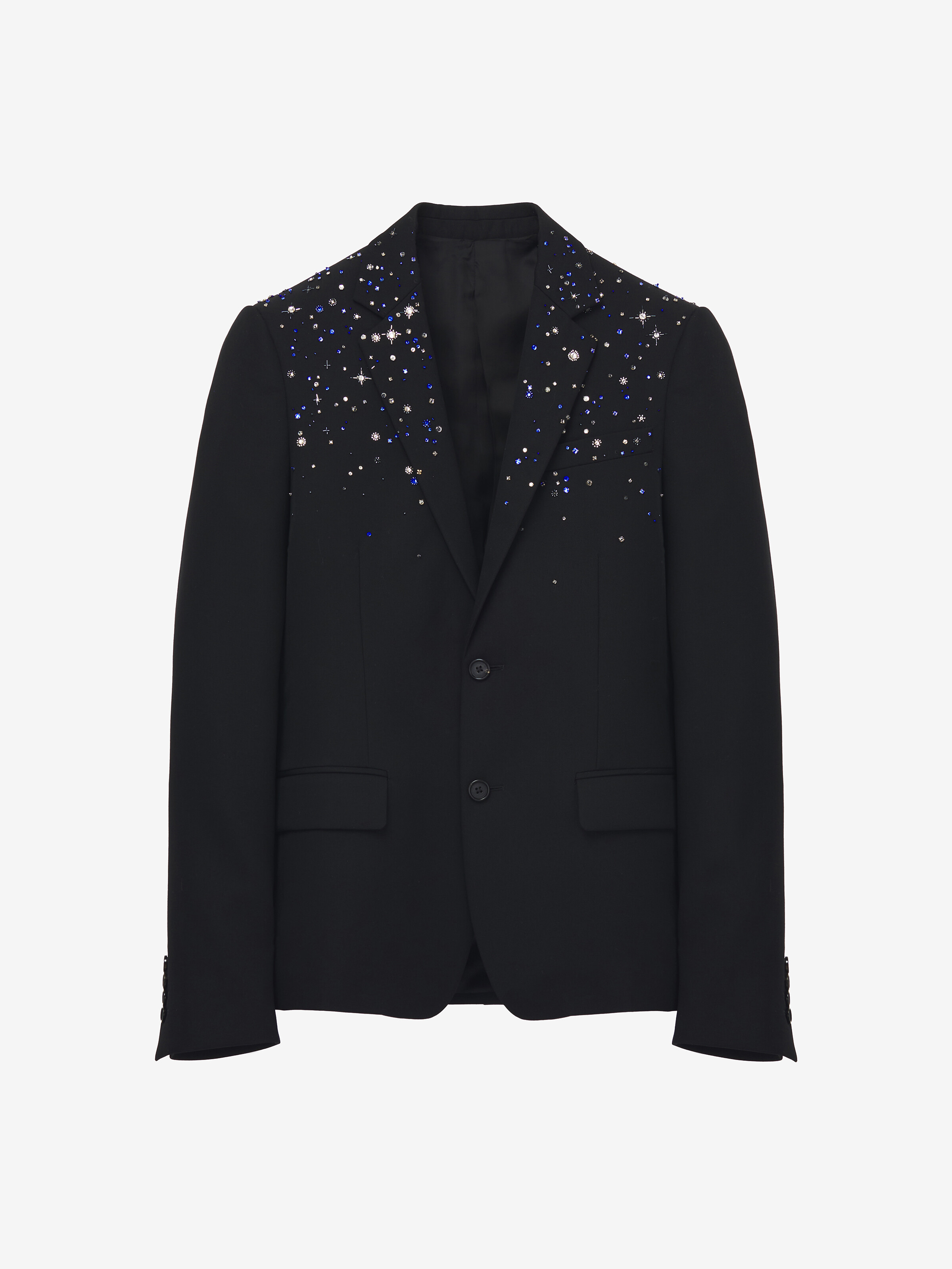 Men's Constellation Embroidered Single-breasted Jacket in Black