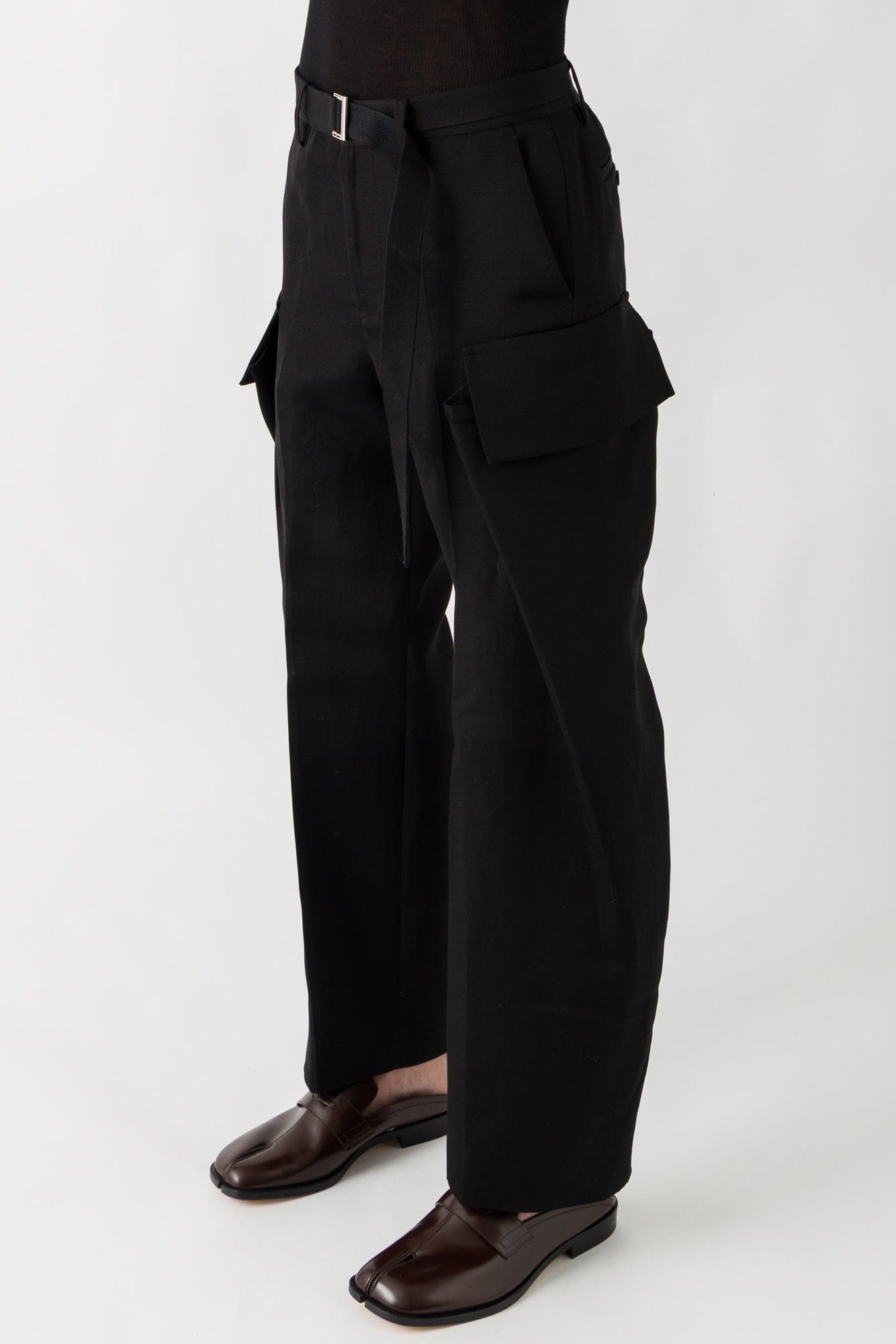Sacai Double-Faced Silk Cotton Pants In Black FW25 – Antidote