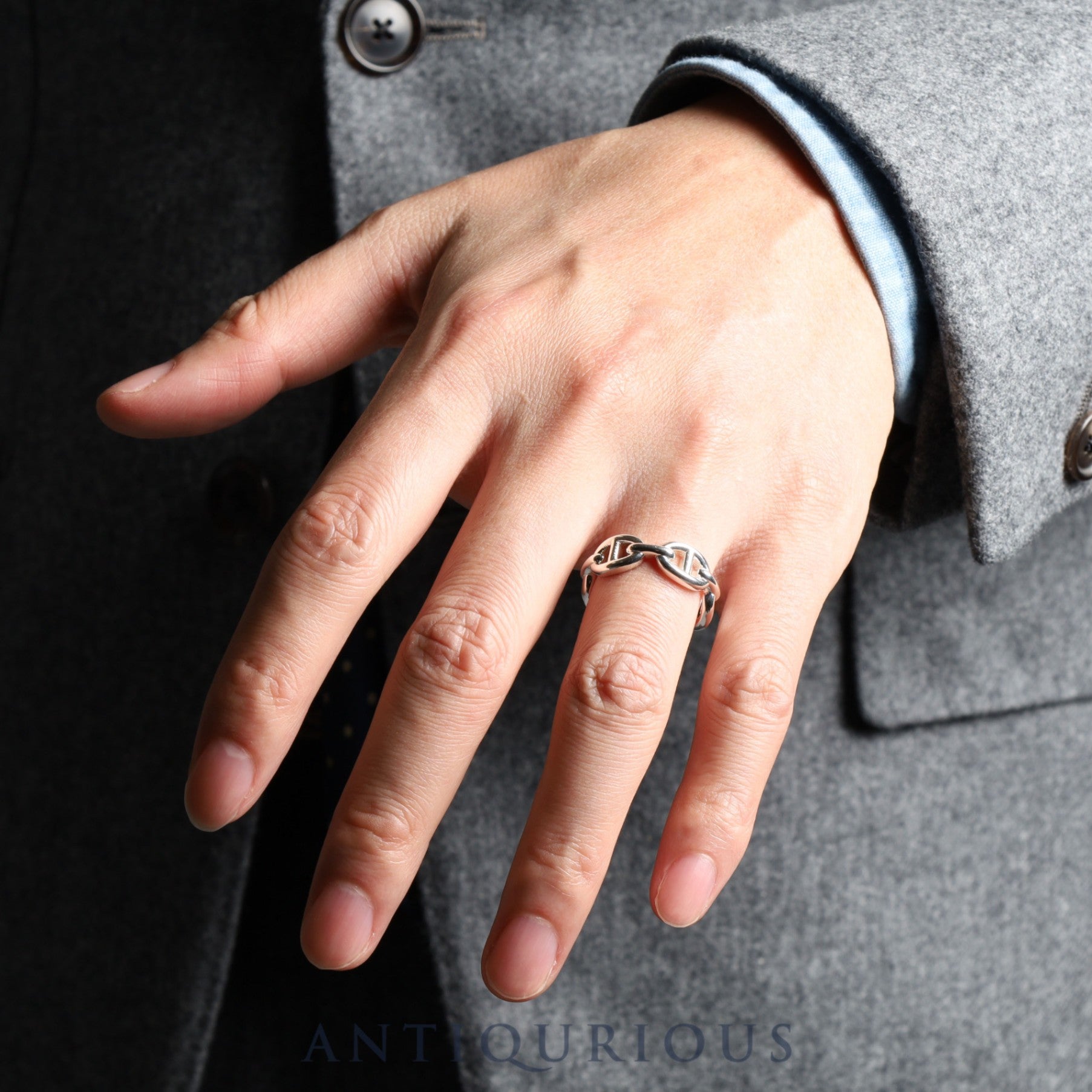 エルメス リング シェーヌダンクル アンシェネ SV925 #56 箱 保証書