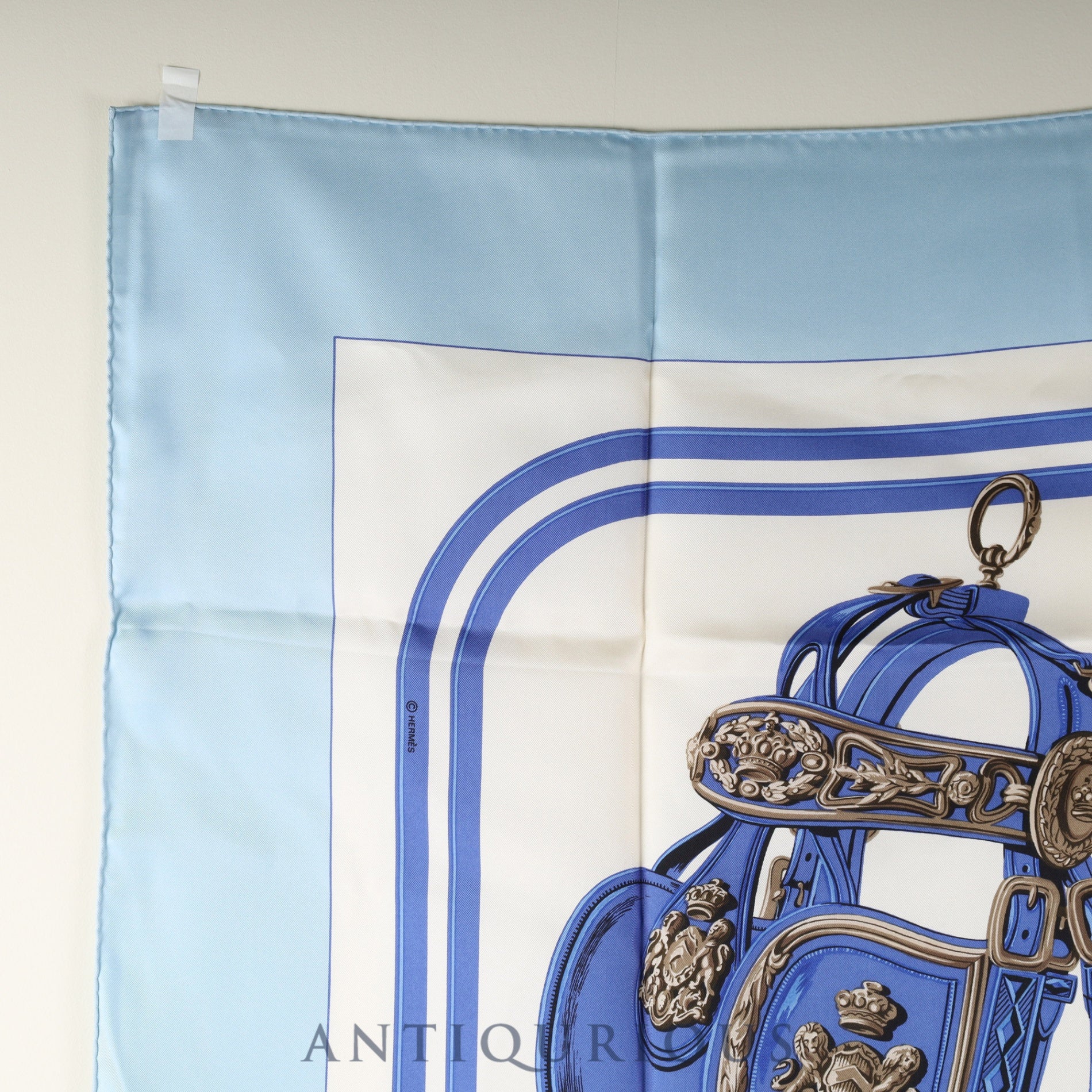 エルメス スカーフ カレ90 式典用馬蹄 ブルー SILK100% | 東京銀座の