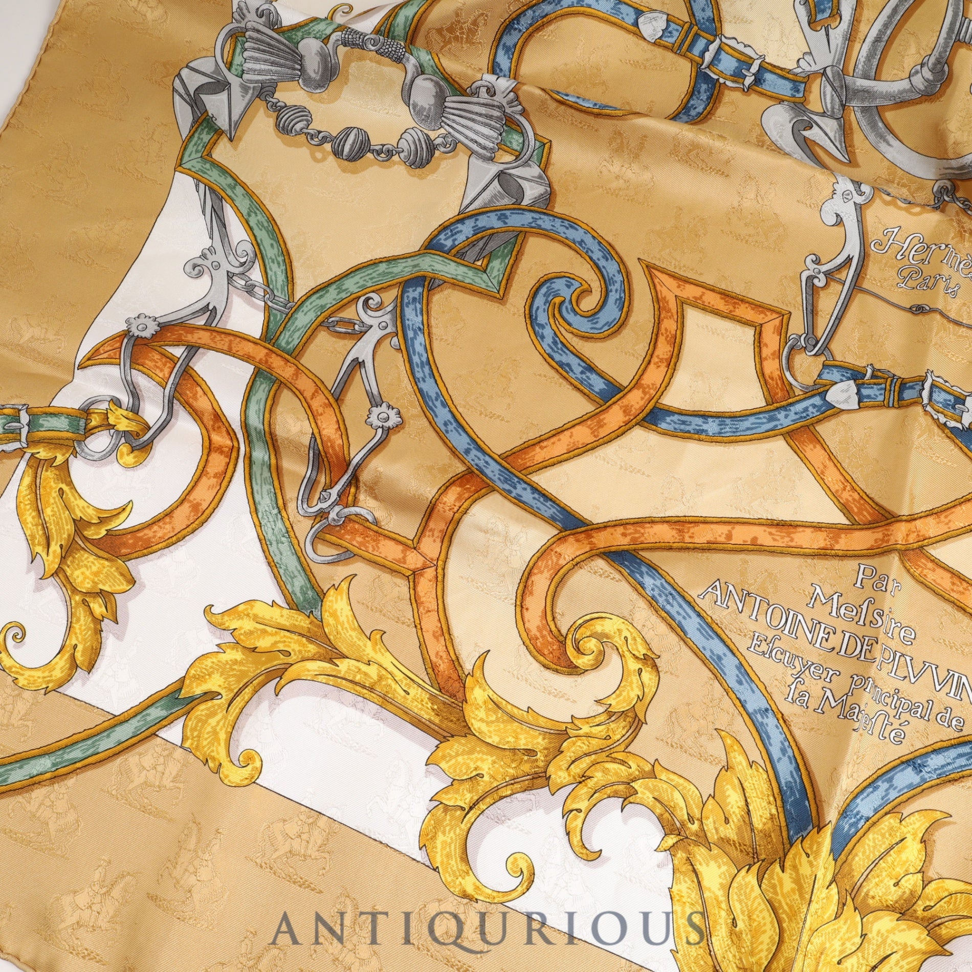 エルメス スカーフ カレ90 L'INSTRVCTION DV ROY 帝王学 SILK100％ 箱