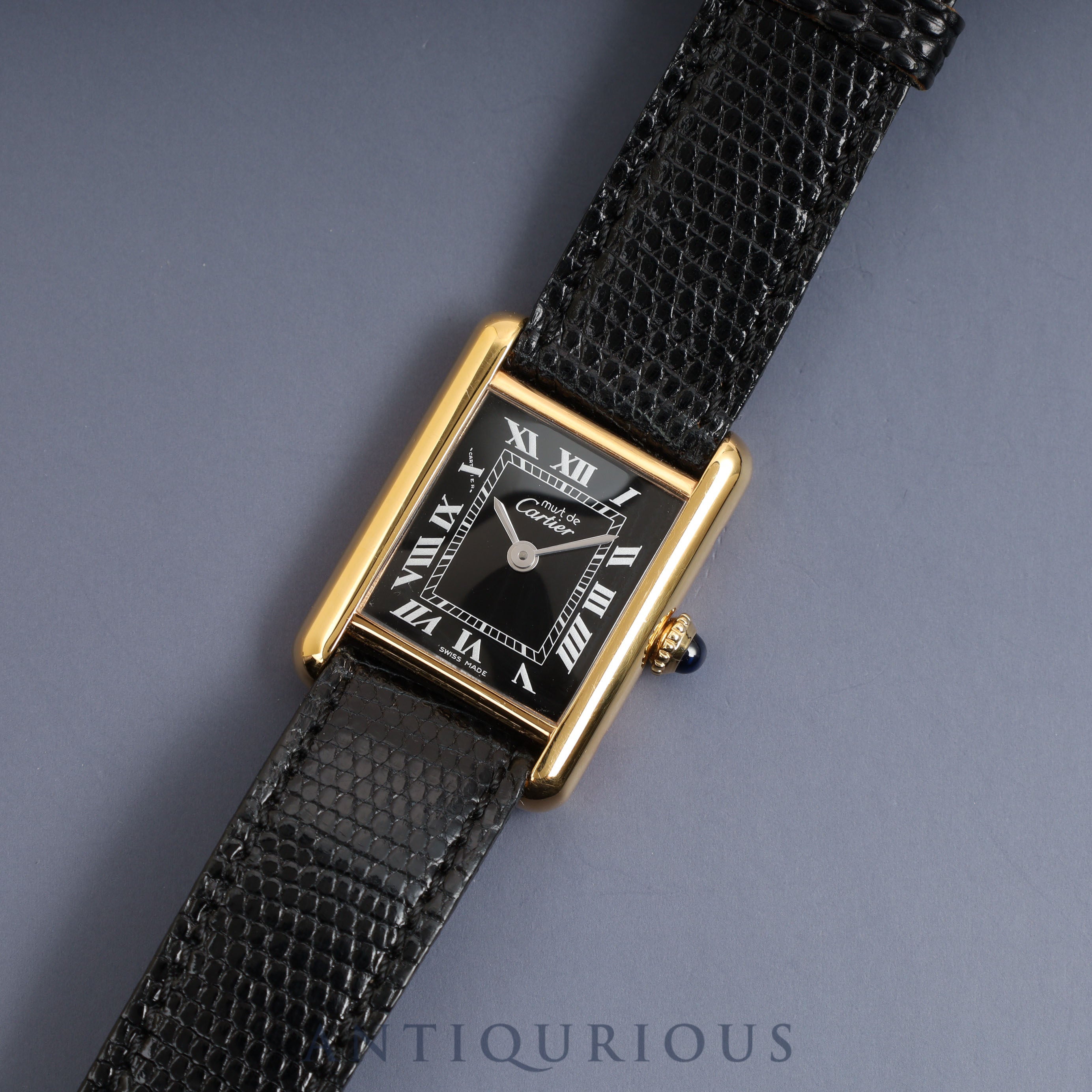 カルティエ マストタンクSM 手巻き ブラックローマ文字盤 国際永久