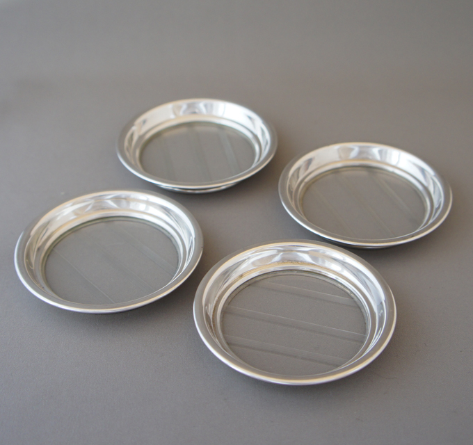 シルバーオーバレイ「ミニコースター4枚セット」《アンティックかとう》