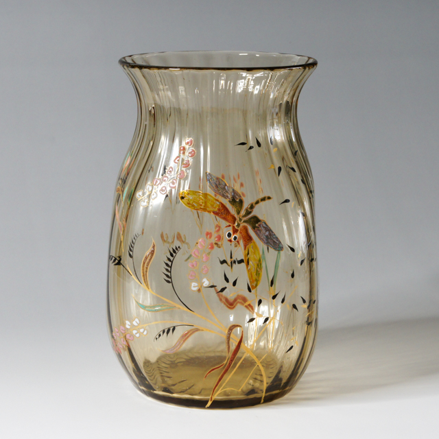 エミール・ガレ「草花に蜻蛉文花瓶」《アンティックかとう》