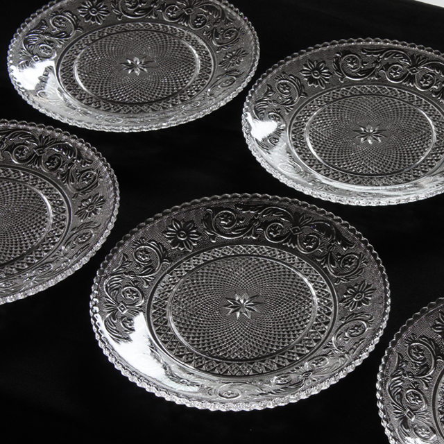 オールドバカラ「アラベスク ARABESQUE プレート6客組」《アンティック