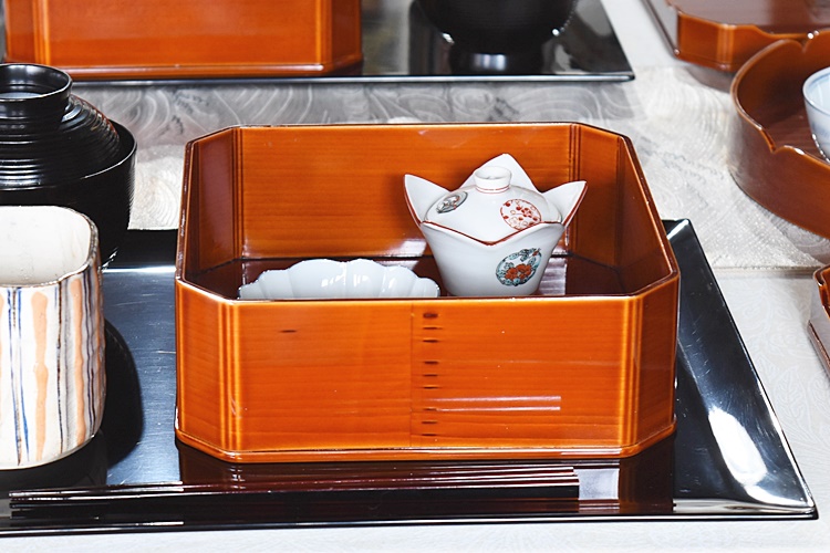 天然木製漆塗 春慶塗 大徳寺弁当箱 5客セット - 生活骨董と古布の