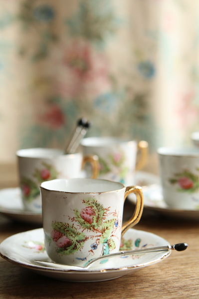 アンティークリュナヴィル luneville モスローズ コーヒーカップ