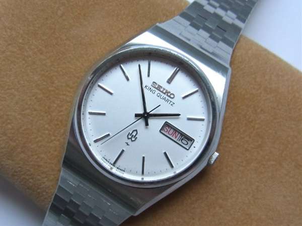 セイコー キングクオーツ ホワイト文字盤 KQマーク入りSSベルト