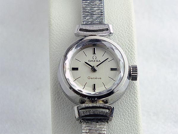 オメガ ジュネーブ レディース サファイアカットガラス Cal.485 手巻き
